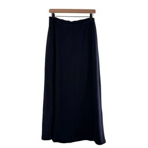 Liz Claiborne Meg Allen Women's Navy Blue Long Skirt 1X knit maxi nautical